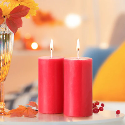 SAPI'S SapiS Red Pillar Candle 2*4 Candle(Red, Pack of 2)