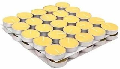 PeepalComm Premium Smokeless Yellow Wax Tealight Candles for Diwali Decoration Candle(Yellow, Pack of 50)