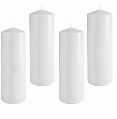 shree shine 4WHITEPillar1.5X4 Candle(White, Pack of 4)