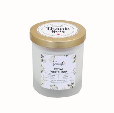 Vaaridhi ROYAL WHITE OUD Candle(White, Pack of 1)