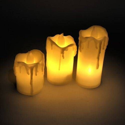 SILAYI BY RENU MEHRA Smokeless LED Tea Light Candle for Diwali Decoration Candle(Yellow, Pack of 3)