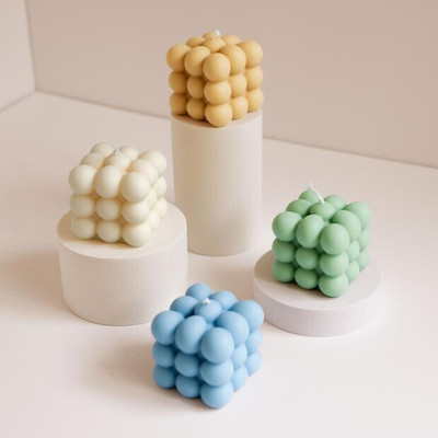 SAPI'S NEW Smooth Scented Designer Bubble Candles Pack 1_1980 Candle(Green, Pack of 1)