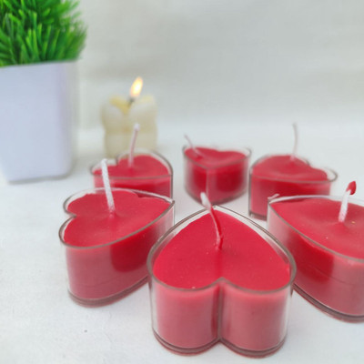 AaranyaCreation FLOATING HEART CANDLE Candle(Red, Pack of 6)