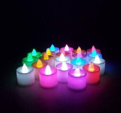 Tradyne Smokeless Flickering Led Candles Flame Less Smokeless Multi Auto Color Change Li Candle(Multicolor, Pack of 12)
