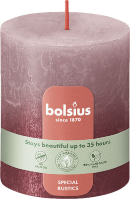 Bolsius Pillar candle 80/68 mm Rustic FADING METALLIC Candle(Red, Pack of 1)