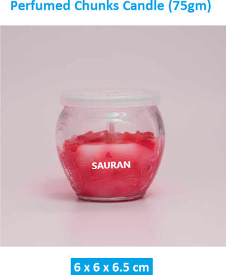 Sauran Perfumed Chunks Candle(Red, Pack of 1)
