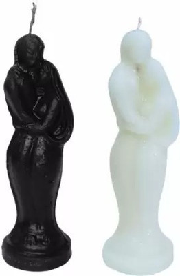 CD Craft PREMIUM Couple Candle|Handcrafted Aromatherapy Candle | Healing Candle Candle(Black, White, Pack of 2)