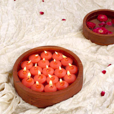 Parkash Candles Floating Candles Nuggets Small Candle Pack of 20 Decorative Candles Candle(Red, Pack of 20)