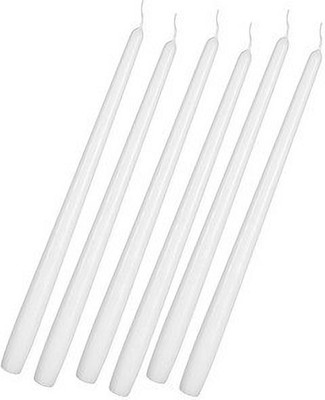 Indoblaze Unscented White Taper Candles | Long Candles for Home Decor | Candle Sticks Candle(White, Pack of 6)