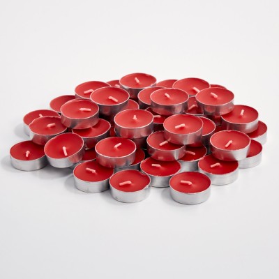 PeepalComm Premium Smokeless Wax Red Tealight Candles for Diwali Decoration S3 Candle(Red, Pack of 200)