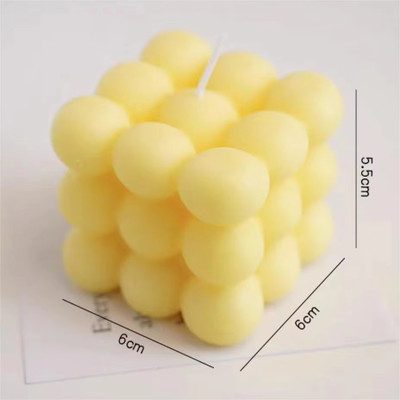 Aatman Enterprise Bubble Cube (3 Layer) Candle(Yellow, Pack of 1)