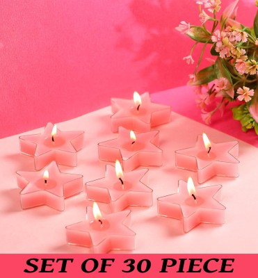 MAGICMOON Rose Scented Star Shaped Floating Tea Light Candles For Diwali & Home Decoration Candle(Pink, Pack of 30)