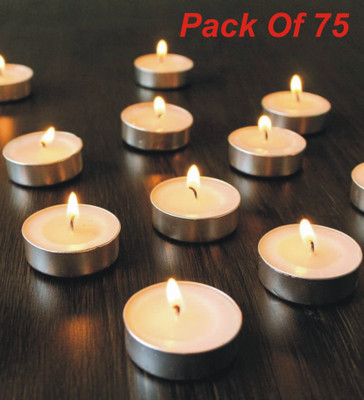 1st Time Unscented Tea light Candles Candle(White, Pack of 75)