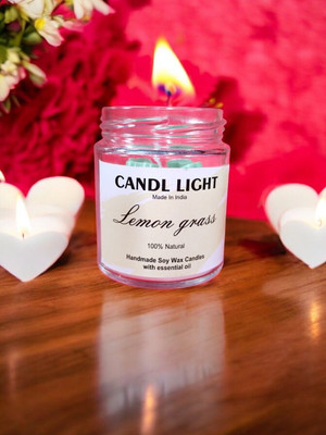 SCENTORA NEW25_Soya Wax Lemon Grass Jar Candle_20 Candle(White, Pack of 1)