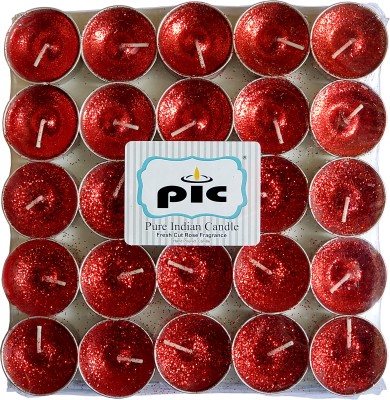 PIC Pure Indian Candle Handmade Fresh Cut Roses Fragrance Tea Light Candle Candle(Red, Pack of 25)