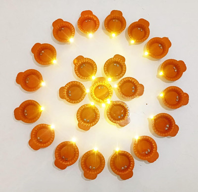 Shmaya Water Sensor Led Diyas Candle-pack of 12 Candle(Multicolor, Pack of 12)