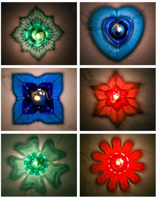 Reveka Plastic (Pack of 12) Table Diya Set(Height: 2 inch)