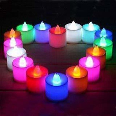 Rangwell Multi Color LED Candles, Tea Light Candles, for diwali/festival candles smokeless Battery Operated Set of 12Pcs. Candle (Multicolor, Pack of 12) Candle(Multicolor, Pack of 12)