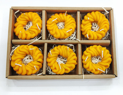 Dhinchak Soy Wax Scented Floating Candle Pack of 6 pc Emarti Shape Candle(Yellow, Pack of 6)