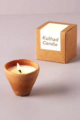 Devik Organics Handmade Kulhad Candle | Natural Soywax | Purest Fragrance (Pack of 1) || Candle(Brown, Pack of 1)