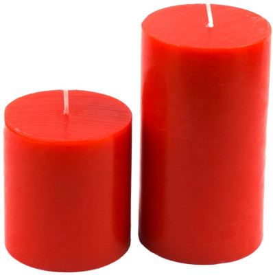 SAPI'S NEW Red Pillar Candle Pack of 2 Pure Soy and paraffin wax_1965 Candle(Red, Pack of 2)