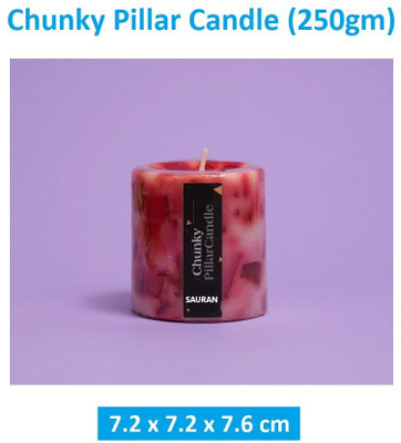 Sauran Small Pillar Candle Candle(Red, Pack of 1)