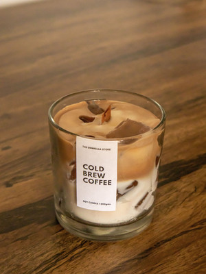 The Umbrella Store Iced coffee candle, coffee scented candle - cold brew candle Candle(Brown, Pack of 1)