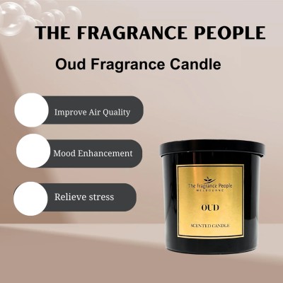 The Fragrance People 3-Wick Scented Candle-OUD Candle(White, Pack of 1)