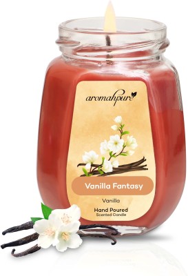 Aromahpure Scented Candle Soy Wax |Vanilla Fragrance| Candle for Home 42 hrs Burn Time Candle(Brown, Pack of 1)
