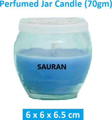 Sauran Perfumed jar Candle(Blue, Pack of 1)