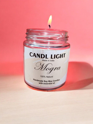SCENTORA NEW25_Soya Wax Mogra Jar Candle_08 Candle(White, Pack of 1)