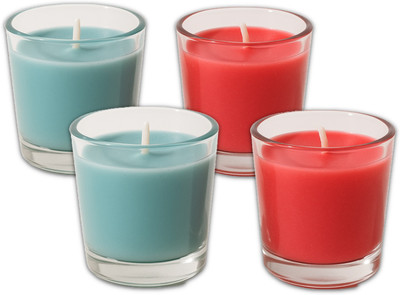 CFY Bakhoor Rose & Ocean Breeze Fragrance | Premium Scented Shot Glass Candle(Blue, Pink, Pack of 4)