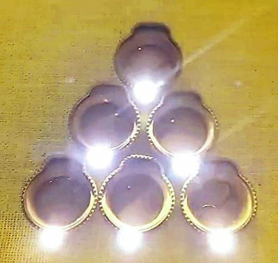 JAYSHREEIMPEX Water Sensor Brown Real Diya Lighten Up When Fill with Water (Yellow Light) Candle(Multicolor, Pack of 6)
