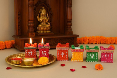 pleasing forest AN_(A_540)_Tealight::Number_Green_Pack Of -6 Candle(Green, Pack of 6)