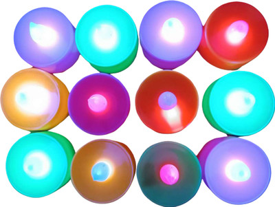 DHEER Multi Led Tealight Candles for Home Decoration Set Candle(Multicolor, Pack of 6)