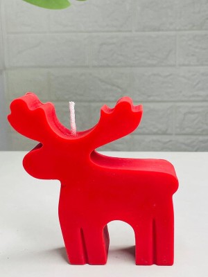 Lovya Creations Christmas Reindeer Candle | Xmas SOYA Candles | Scented Candles II Made in India Candle(Red, Pack of 1)
