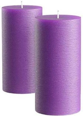 PeepalComm Long Time Burning Smokeless Scented Non-Toxic Burn Pillar Candle 2*6 Inch A5 Candle(Purple, Pack of 2)