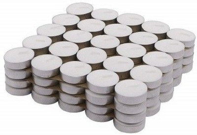 Airovia 4 Hours Burn Time Paraffin Wax Tea Light, Pack of 50, Unscented- 130 GRM Candle(White, Pack of 50)