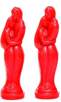 SAPI'S COUPLE CANDLES PACK OF 2 Candle(Red, Pack of 2)