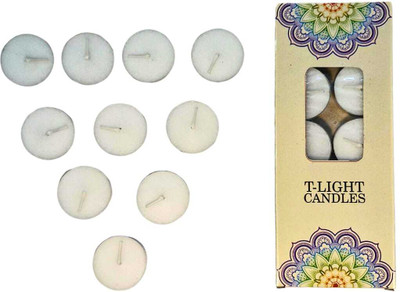THE DM COLLECTION White Tealight Candle Set | Decorative Home Candles Candle(White, Pack of 10)