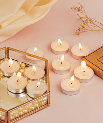 eryyx Eryyx_White Wax Tea Light Candle/Light/Diya/Festival Decoration Pkt 0f 50_TU8 Candle(White, Pack of 50)