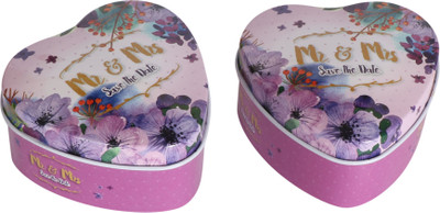 Aromaura Combo mr & mrs print heart Candle(Multicolor, Pack of 2)