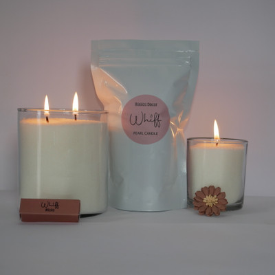 Whiff Pearl Candle 250 gm, 15 Wicks Reusable Sand Powder Pearled Candle for Home Decor Candle(White, Pack of 1)