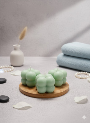 LAMPUP LAMPUP_SMALL-BUBBLE-CANDLE_GREEN Candle(Green, Pack of 4)