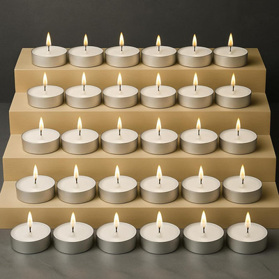 CHIKLIT ENTERPRISE White Diwali Celebration tealight Candles Long Burning Unsented Pack of 50 Candle(White, Pack of 100)