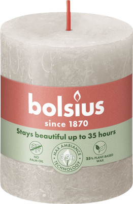 Bolsius Pillar candle 80/68 RUSTIC Candle(Grey, Pack of 1)