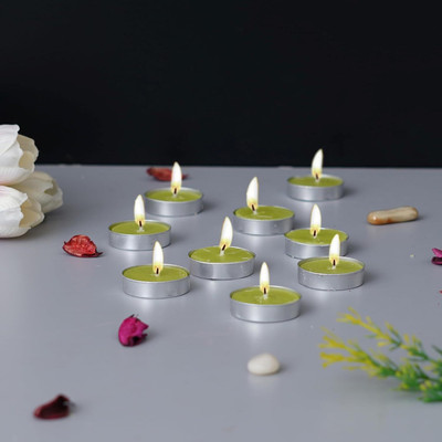 eCraftIndia Set of 10 Jasmine Scented Tea Light Candles - Perfect for Gifting, Home Candle(Yellow, Pack of 10)