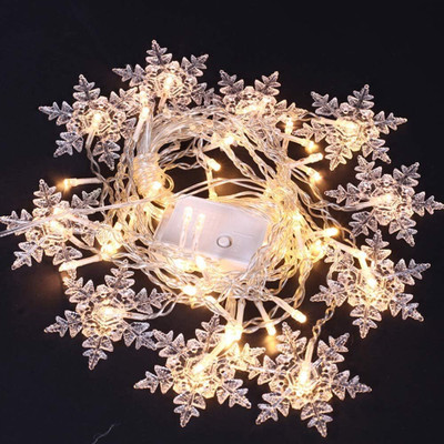 Budwill 14 LEDs 5 m Yellow Steady, Flickering Snow Flake Rice Lights(Pack of 1)