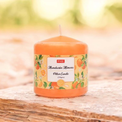 @Home by nilkamal Mandarin Mimosa Scented Candle(Orange, Pack of 1)