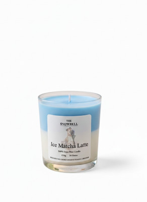 The Snowbell Jar Candle Candle(Blue, White, Pack of 1)
